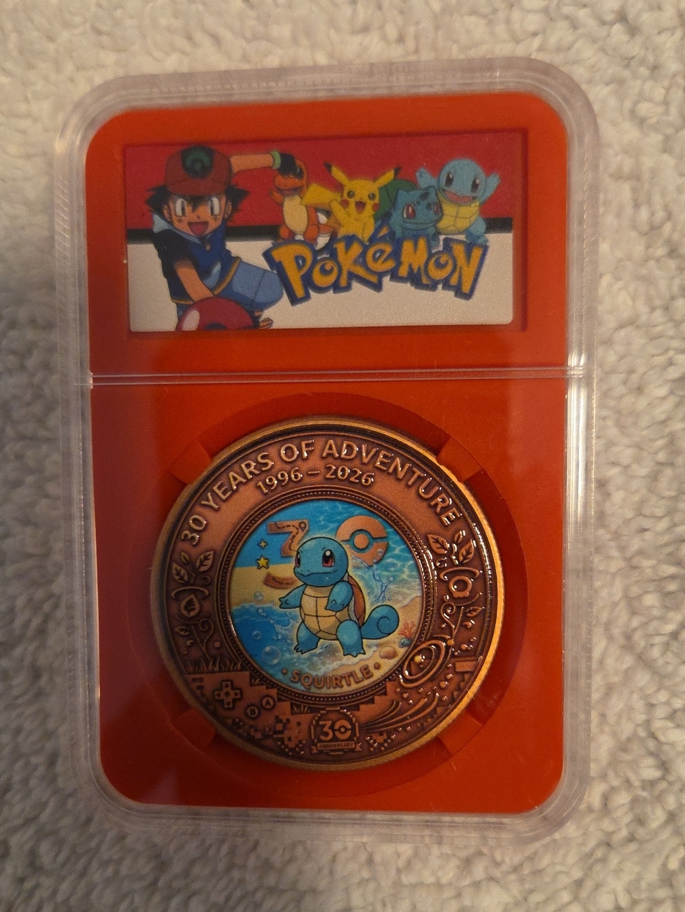 Pokémon Squirtle 30 Years of Adventure Copper Collector Coin - Orange